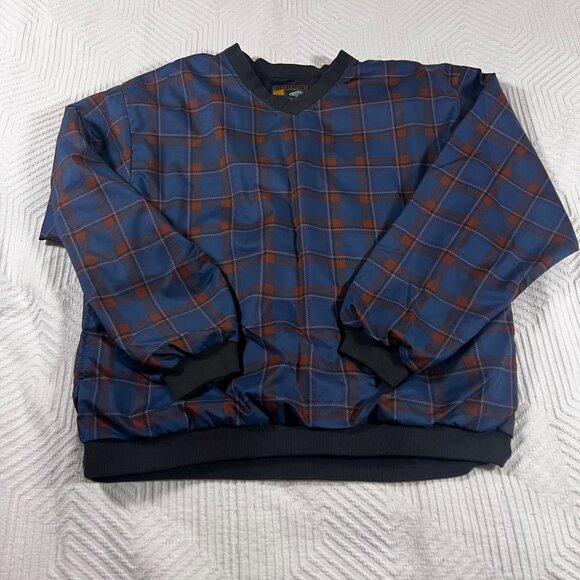 Vintage Forrester's Outerwear V-Neck Blue Plaid Men's Windbreaker Size L EUC‎ - Picture 3 of 5